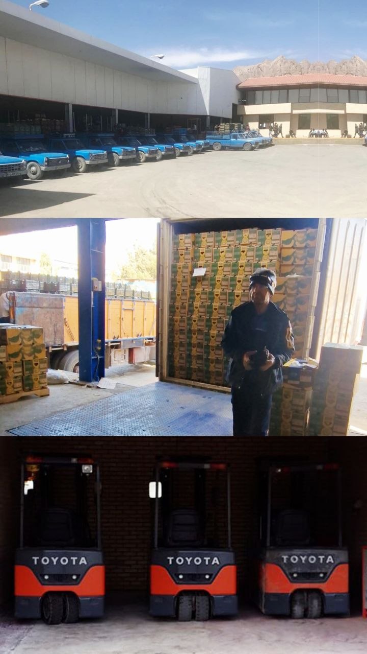 Industrial loading bay for trucks and logistics operations